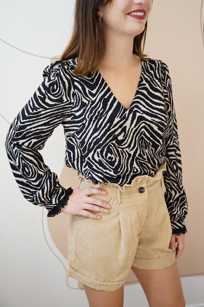 Blouse Zebra marron