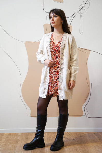 Gilet cocooning écru